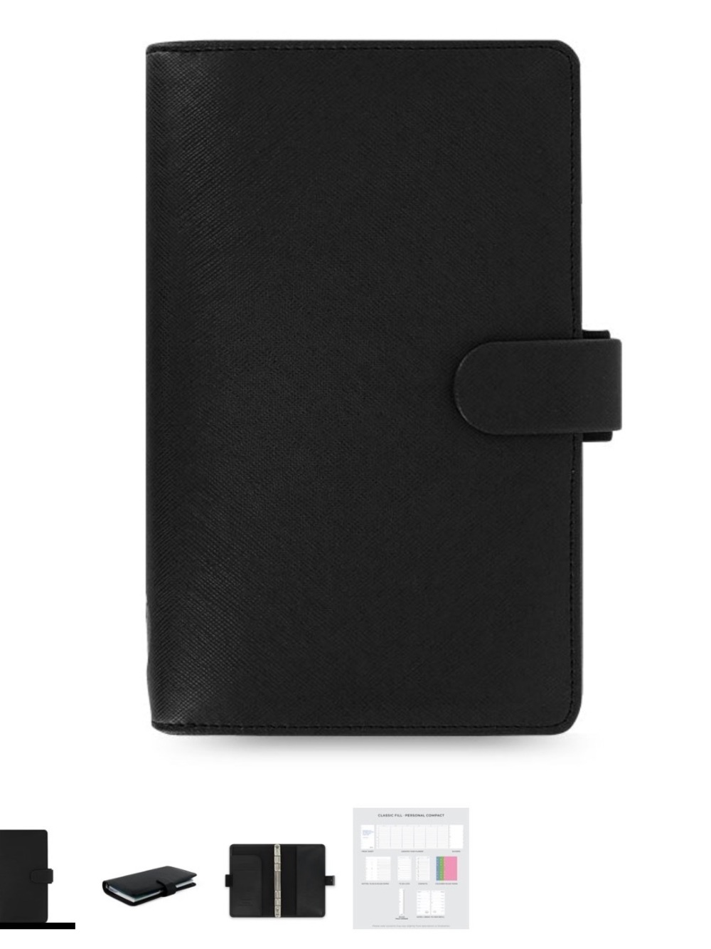 filoFAX Black Planner Size Personal Compact.
